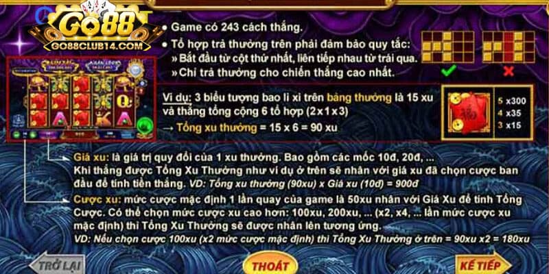 Luật chơi chi tiết của sảnh Kho tàng ngũ long